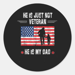 Er ist nicht nur ein Veteran, er ist mein Vater Ve Runder Aufkleber