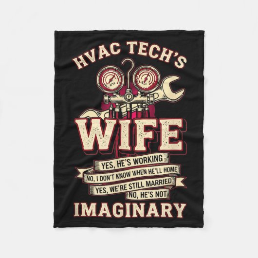 Er ist nicht witzig eingebildet HVAC-Tech-Ehefrau Fleecedecke (Vorderseite)