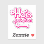 Er ist nur Ken Aufkleber (Blatt)