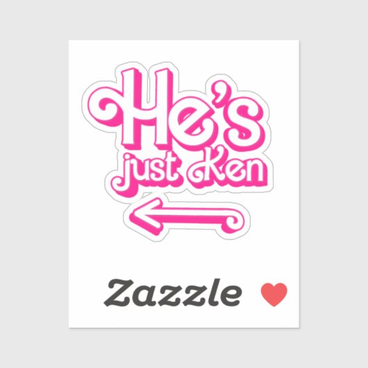 Er ist nur Ken Aufkleber (Blatt)