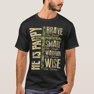 Er ist Pappy Camo religiöser Vatertag Christlich T-Shirt