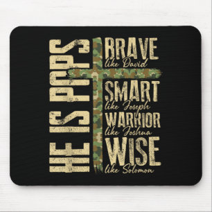 Er ist Ps Camo religiöser Vatertag christlicher Va Mousepad