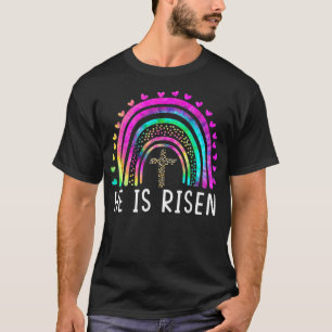 Er ist Rised Christliche Gefärbte Krawatte glückli T-Shirt
