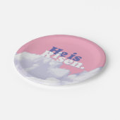 Er ist Rised Clouds Osterpapier Teller (Schrägansicht)