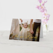 Er ist Rised Gold Foil Script Foto Ostercard (Orchidee)
