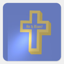 Er ist Rised Gold Lit Christlich Cross Blue Oaster