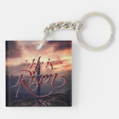 Er ist Rised Oaster Script Cross Schlüsselanhänger (Rückseite)