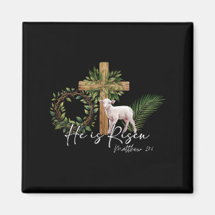 Er ist Rised Schaflammkreuz Jesus Christliche Este Magnet