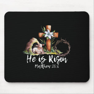 Er ist Rised Schaflammkreuz Jesus Christliche Este Mousepad