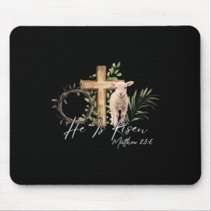 Er ist Rised Schaflammkreuz Jesus Christliche Este Mousepad