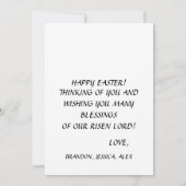 Er ist Rised Watercolor Osterlavender Cross Einladung (Rückseite)