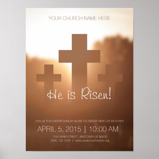 Er ist Risen! Anpassbare Ostersonntagspopster Poster (Vorne)