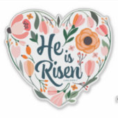 Er ist Risen Boho Christlich Herzmotiv Inspiration Aufkleber (Vorderseite)