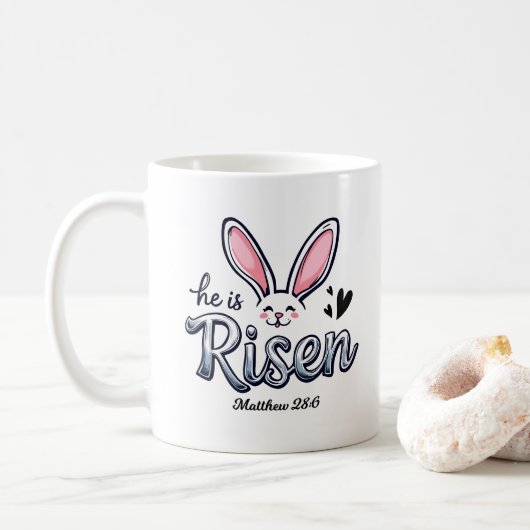Er ist Risen Bunny Happy Oaster Kaffeetasse (Mit Donut)