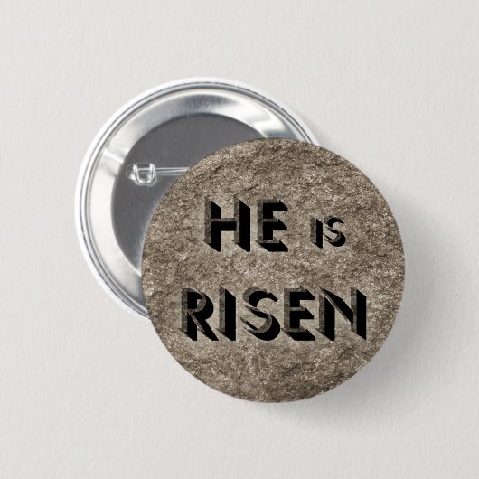 Er ist Risen - Christlicher Knopf Button (Vorne & Hinten)