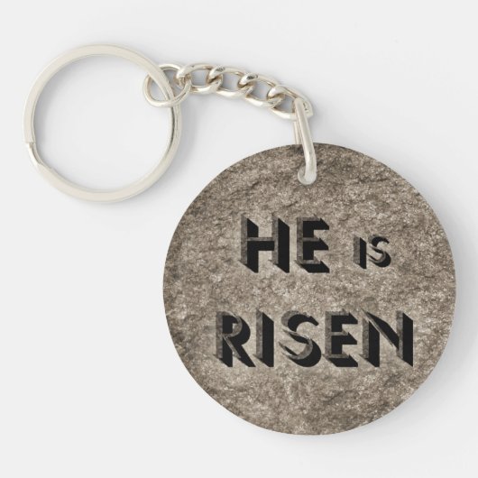 Er ist Risen - Christlicher Schlüsselanhänger (Vorderseite)