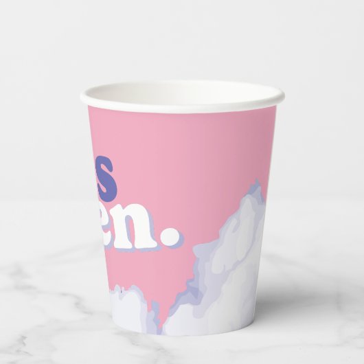 Er ist Risen Clouds Osteraufstände Pappbecher (Rückseite)