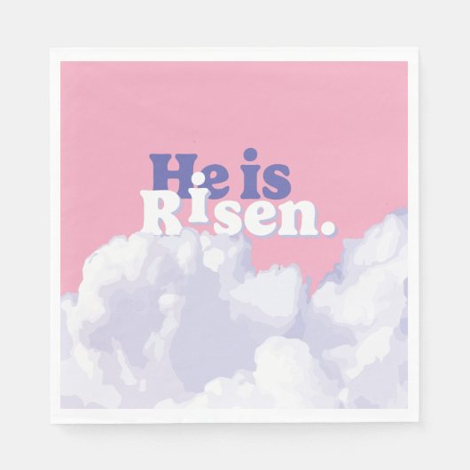 Er ist Risen Clouds OsterNapkins Serviette (Vorderseite)