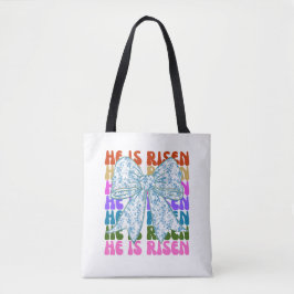 Er ist Risen, Croquette Bow Blue Floral Tote Tasch Tasche