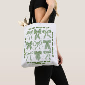 Er ist Risen, Croquette Bow Green Floral Tote Bag Tasche (Von Nahem)