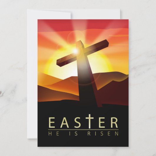 Er ist Risen Cross Feiertagskarte (Vorderseite)