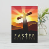 Er ist Risen Cross Feiertagskarte (Stehend Vorderseite)