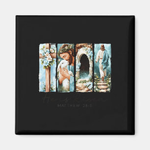 Er ist Risen Cross Lamb Jesus Frühjahr Ostern Chri Magnet