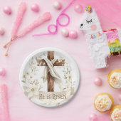 Er ist Risen Cross | Ostern Pappteller (Party)