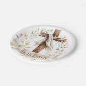 Er ist Risen Cross | Ostern Pappteller (Schrägansicht)