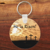 Er ist Risen! Drei Kreuze und Schlupfschlüsselkett Schlüsselanhänger (Vorderseite)
