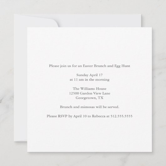 Er ist Risen Elegant Religious Osterfeier Party Br Einladung (Rückseite)