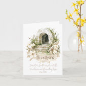 Er ist Risen | Empty Tomb Osterkarte Karte (Gelbe Blume)