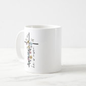 Er ist Risen Floral Cross Happy Oaster Kaffeetasse (Vorderseite Links)