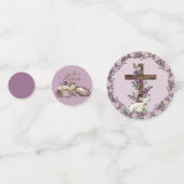 Er ist Risen Floral Cross | Jesus mit Lamm Konfetti (Vorderseiten)