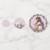 Er ist Risen Floral Cross | Jesus mit Lamm Konfetti (Rückseiten)