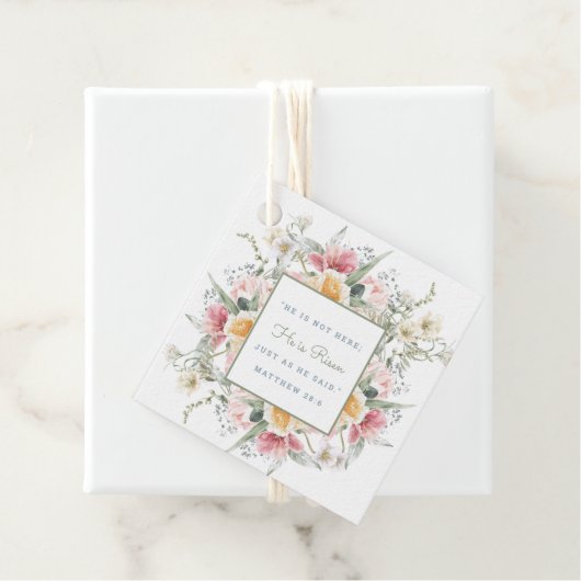 Er ist Risen Floral Scripture Oster Auferstehung Geschenkanhänger (Beispiel)