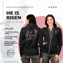 "Er ist Risen" Frauen Bella+Leinwand Full-Zip Hood