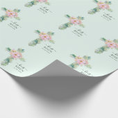 Er ist Risen Greenery Watercolor Cross Geschenkpapier (Ecke)