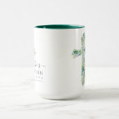 Er ist Risen Greenery Watercolor Cross Oster Tasse (Zentrum)