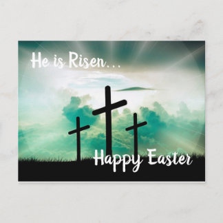 Er ist "Risen Happy Oaster" Feiertagspostkarte