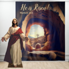Er ist Risen! Jesus auferstand leeres Grab Wandteppich