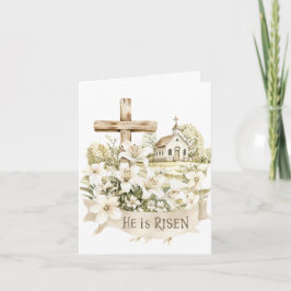 Er ist Risen | Kreuz mit Church Oaster Card Karte