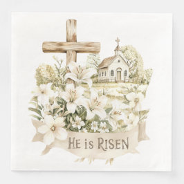 Er ist Risen | Kreuz mit dem Kirchenoster Serviette