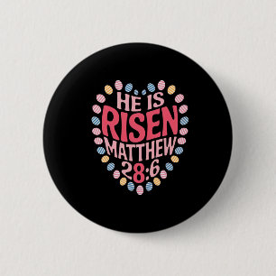 Er ist Risen Matthew 286 Boho Floral Christlich Bi Button