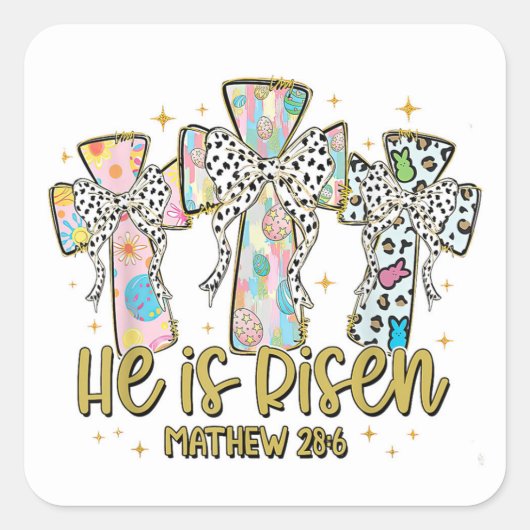 "Er ist Risen - Matthew 28:6 Sticker (Vorderseite)