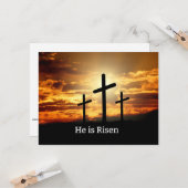 Er ist Risen, Osterdesign Karte (Vorderseite/Rückseite Beispiel)