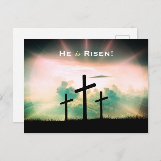 Er ist Risen-Ostergruß Postkarte (Vorne/Hinten)