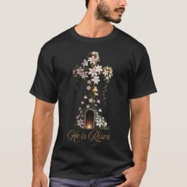 Er ist Risen - Osterkreuz mit Lilien T-Shirt
