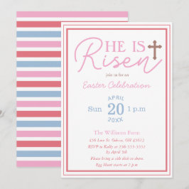Er ist Risen| Pastellfarben - Ostereinladung Einladung