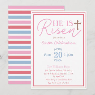 Er ist Risen Pastellfarben - Ostereinladung Einladung